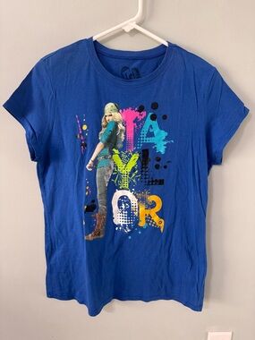 VTG 2004 TAYLOR SWIFT L.E.I. T SHIRT JUNIOR WOMENS SMALL BLUE CONCERT TOUR